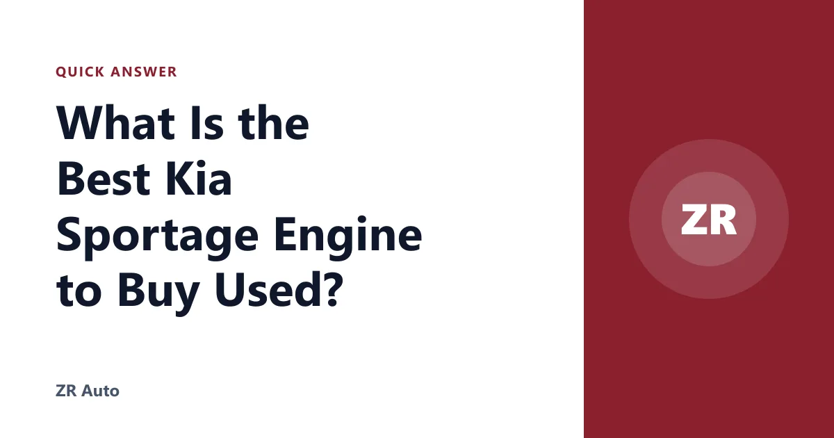 What Is the Best Kia Sportage Engine to Buy Used?