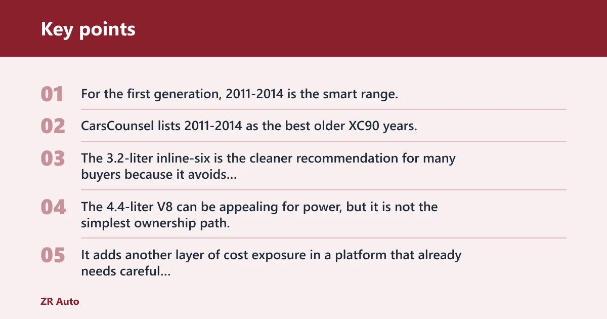 Key points: Which XC90 years are best?