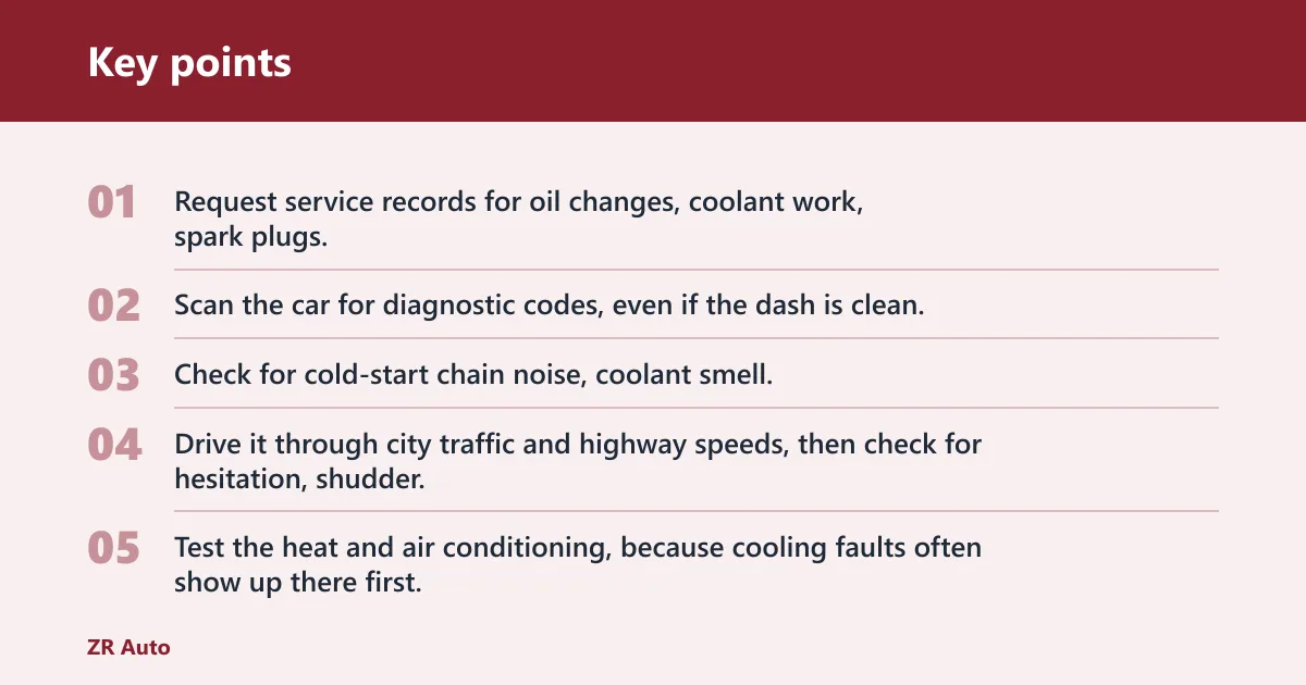 Key points: Used Tiguan inspection checklist