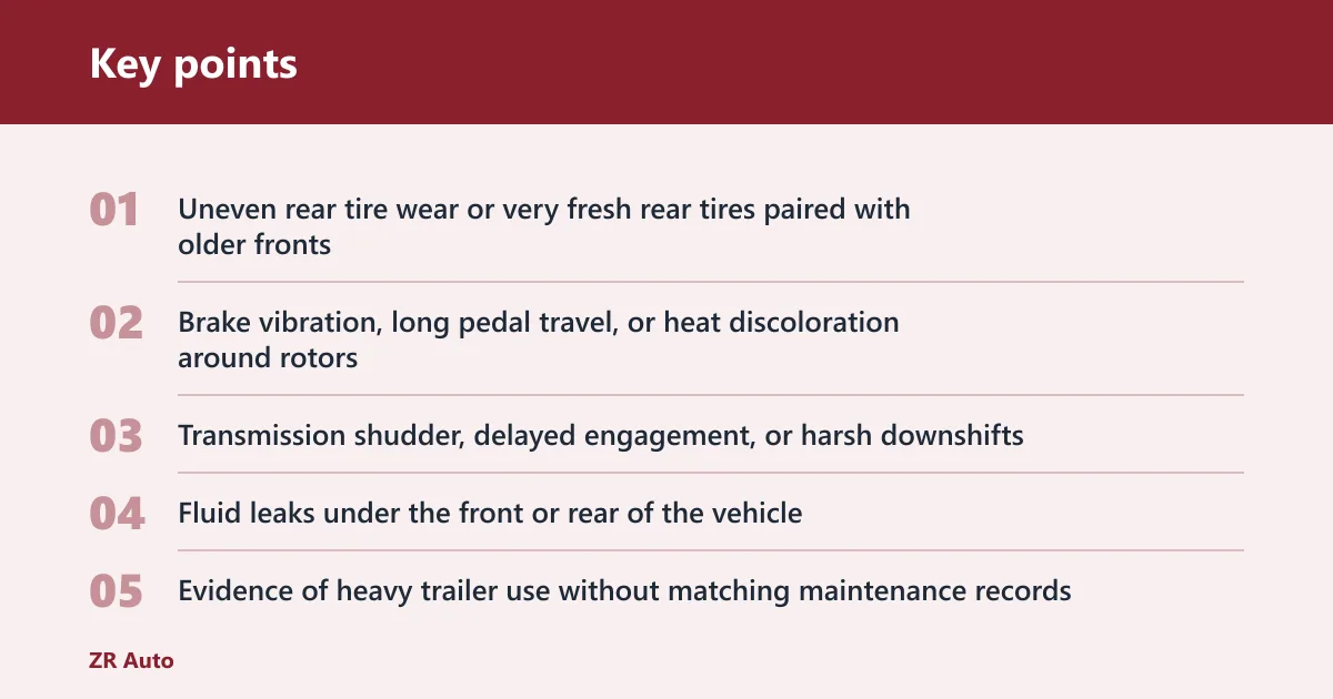 Key points: Transmission and drivetrain checks
