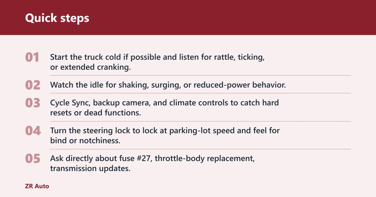 Quick steps: What should you check before buying a used F-150?