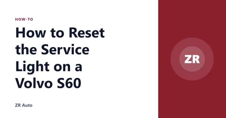 How to Reset the Service Light on a Volvo S60