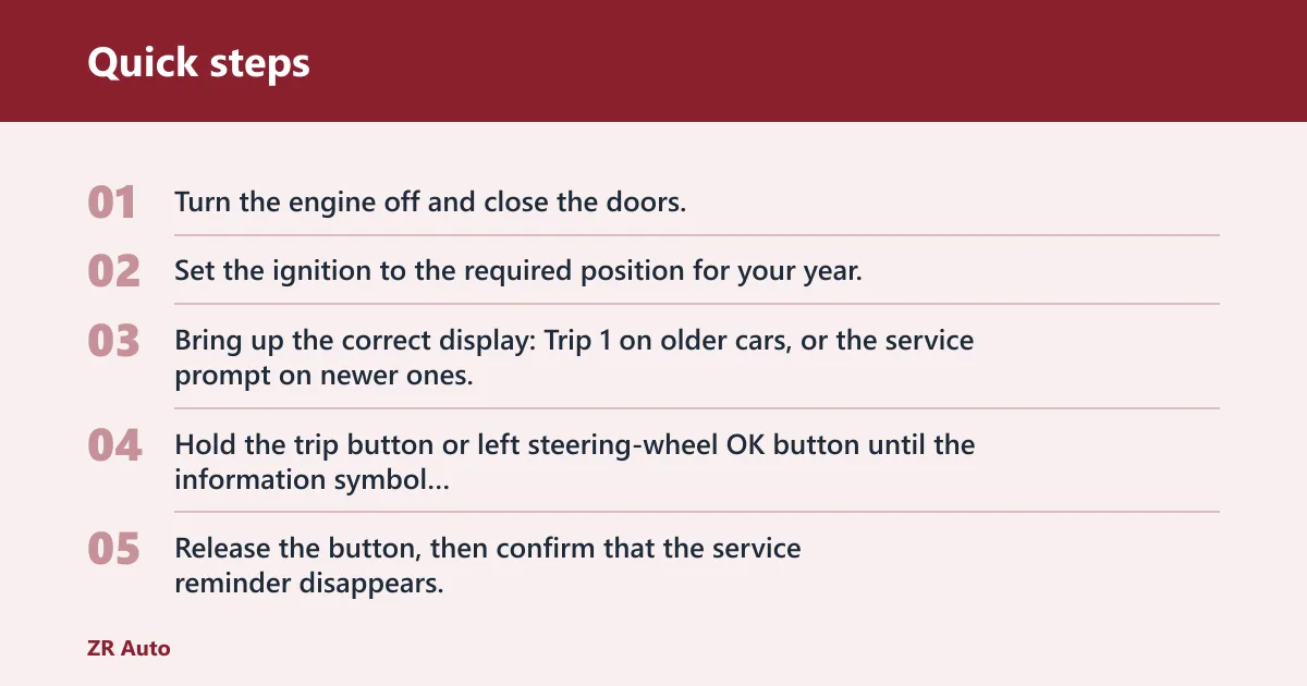 Quick steps: How do you reset the service light?