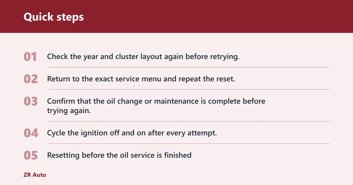 Quick steps: What to do if the reset does not clear