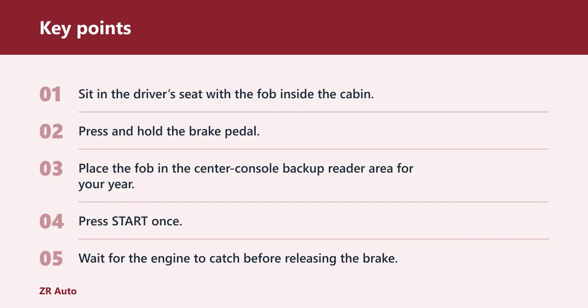 Key points: How do you start a Lincoln MKX with a dead key fob?