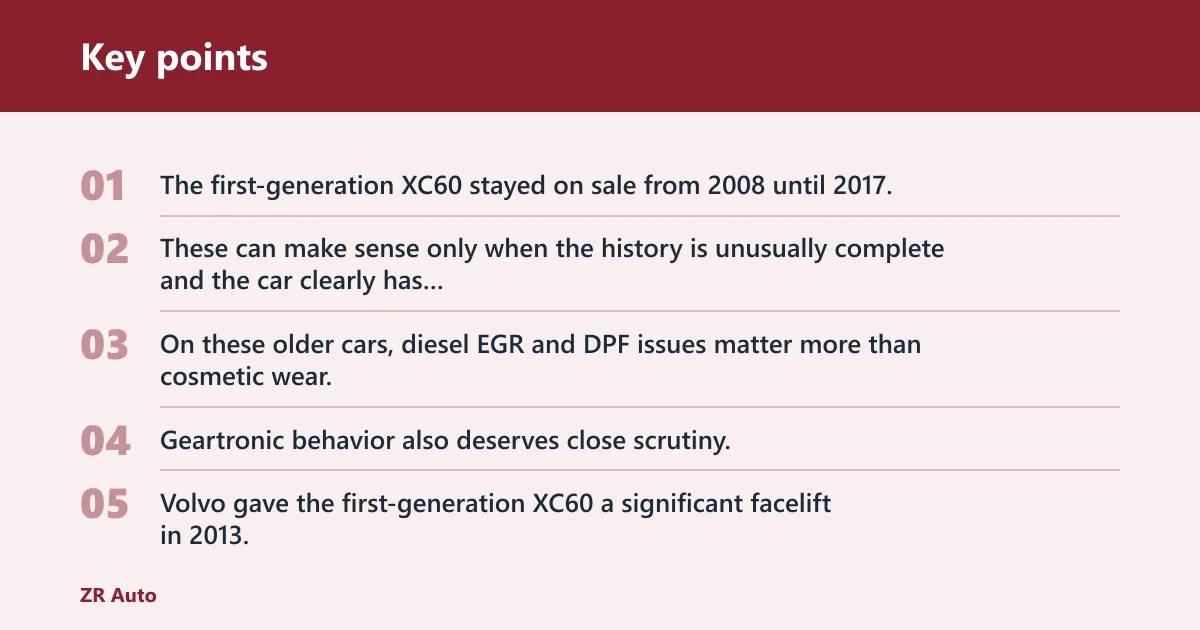 Key points: First-generation XC60 (P3): which years are worth it?