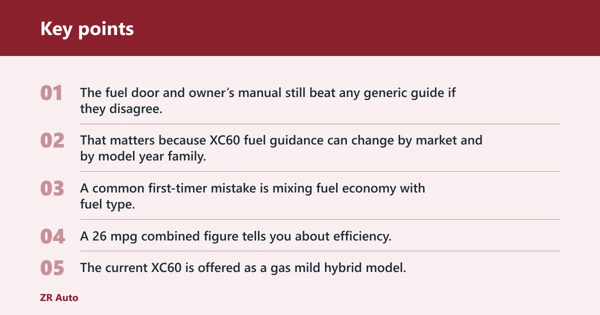 Key points: What fuel does the Volvo XC60 take?