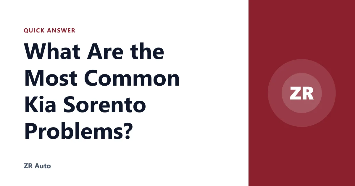 What Are the Most Common Kia Sorento Problems?