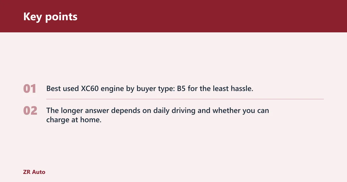 Key points: XC60 buyer decision table