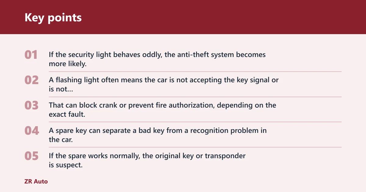 Key points: Could the immobilizer be stopping it?