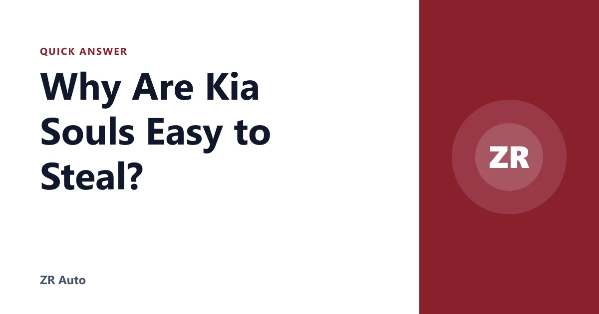 Why Are Kia Souls Easy to Steal?
