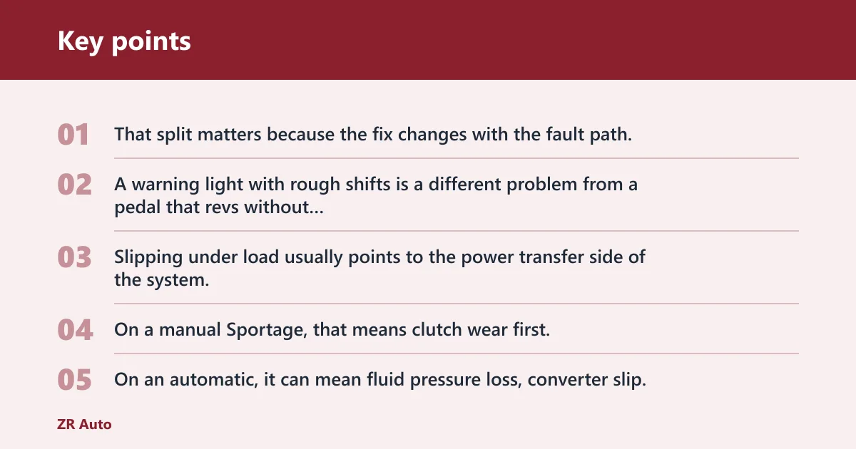 Key points: Why your Sportage may shift badly