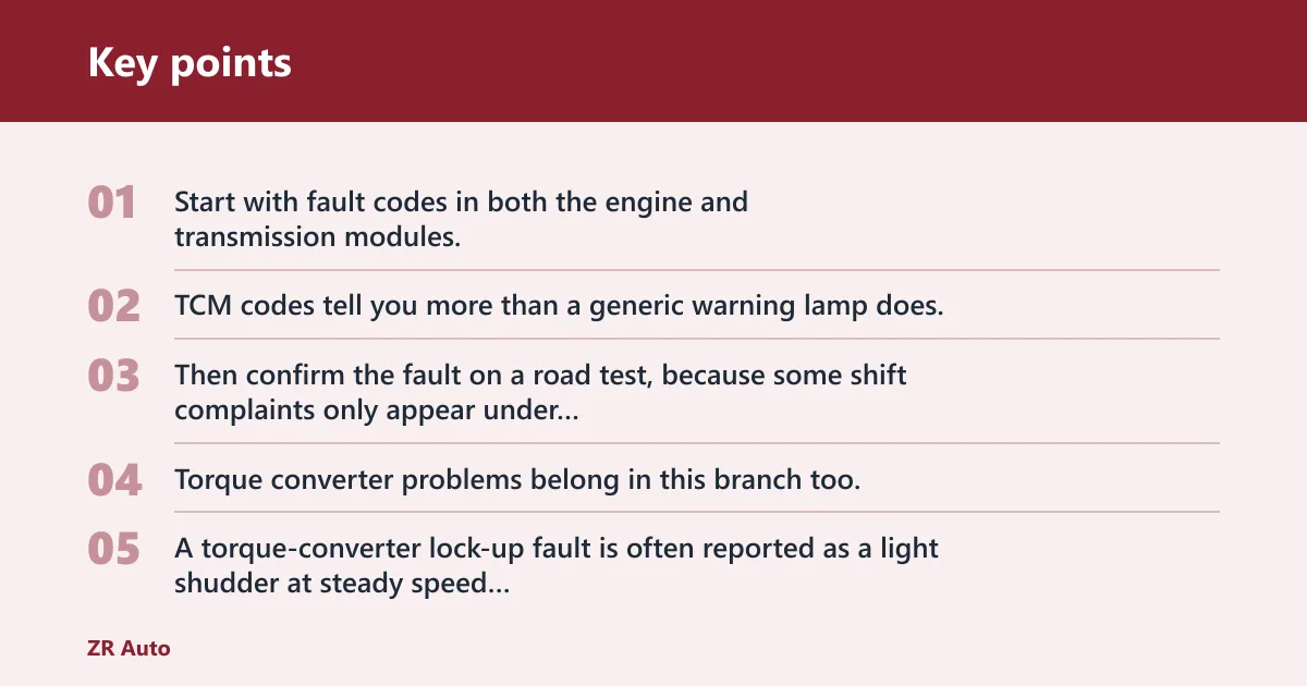 Key points: Automatic and hybrid control faults
